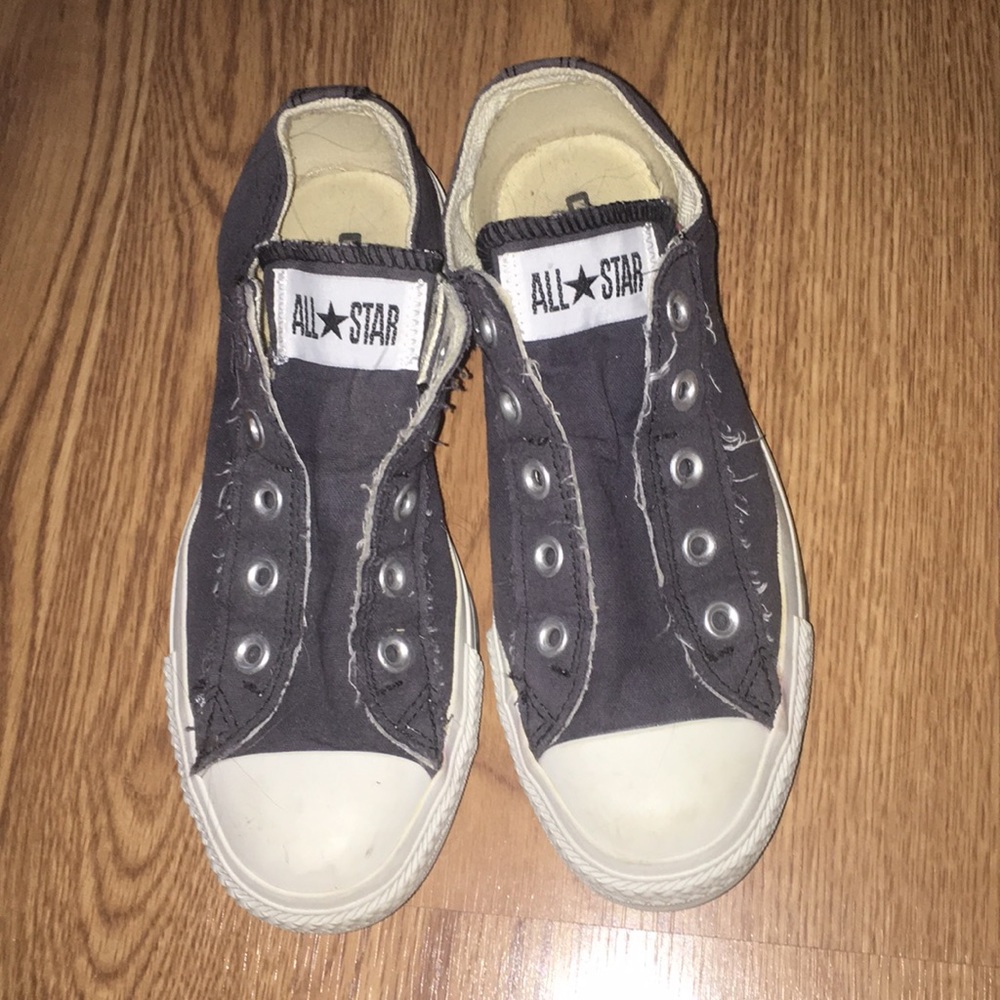 slip on navy chucks